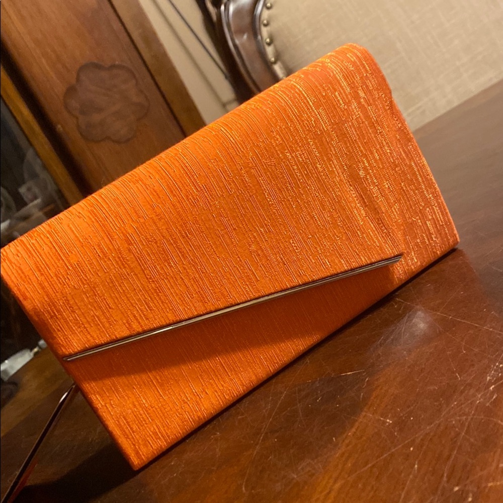 Orange Textured Evening Clutch - Women Bags
